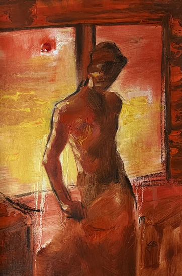 Red Shadow Oil Canvas Nude Paintings