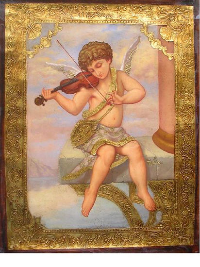 angel con violin Óleo Lienzo Retrato