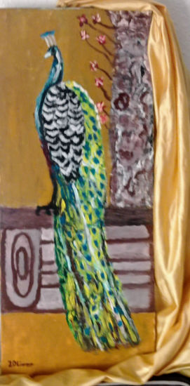 Pavo real descansando Oil Canvas Animals