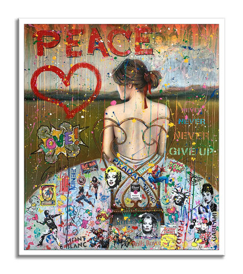 Mont Peace Mixed media Canvas Figure Painting