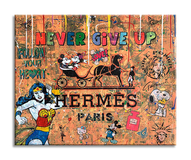 Love Paris Hermes Mixed media Canvas Others