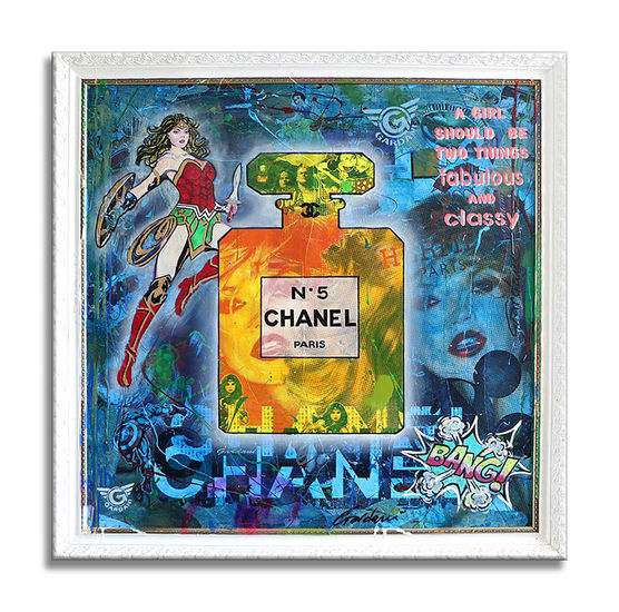 Fabulous Kate Moss-Chanel Media Mixta Lienzo Figura