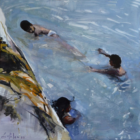 Niños en el rio