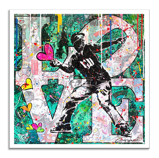 Love is Beautiful Mixed media Canvas Figure Painting