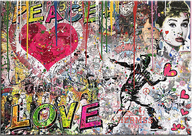 Peace plus Love Mixed media Canvas Others