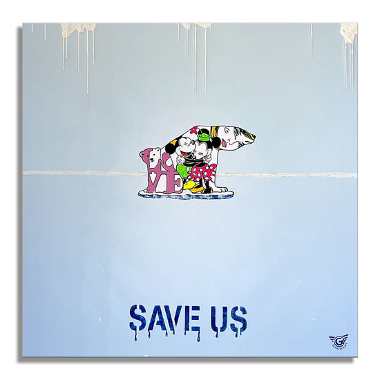 Save Us Media Mixta Lienzo Animales