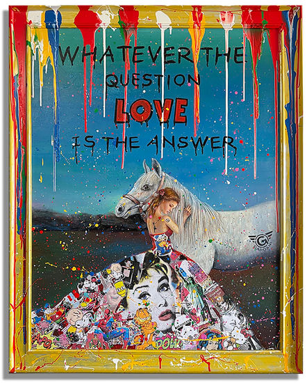 Love Questions Media Mixta Lienzo Figura