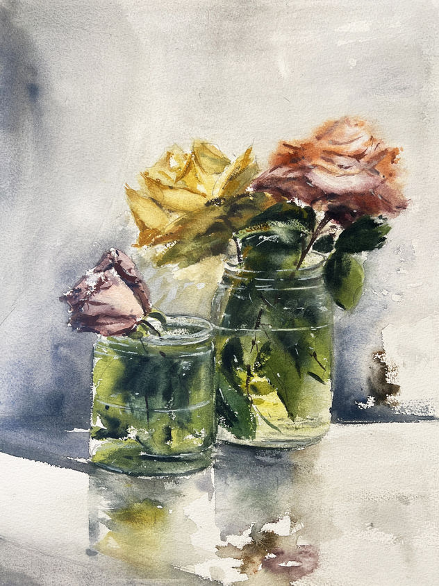 flores en un frasco