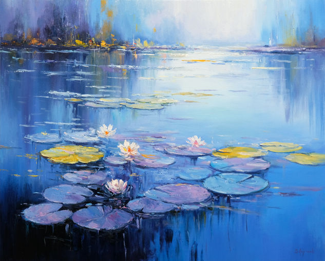 Water Lilies Dreamscape Óleo Lienzo Paisaje