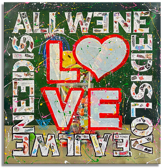 Need LOVE Mixed media Canvas Others