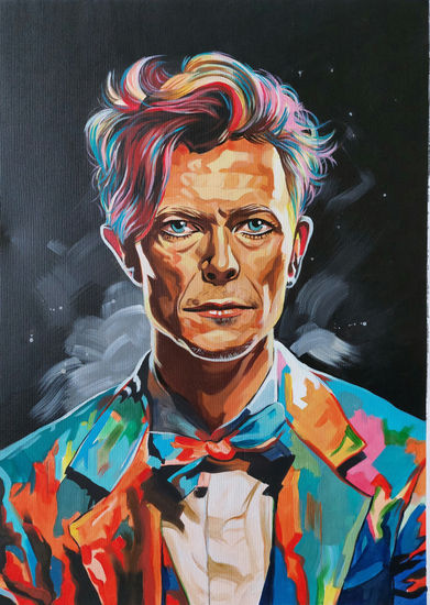 David Bowie is here Acrylic Canvas Portrait