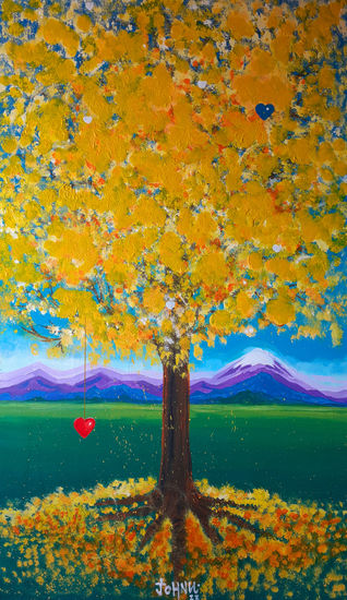 Amor y vida de Guayacán Acrylic Canvas Landscaping