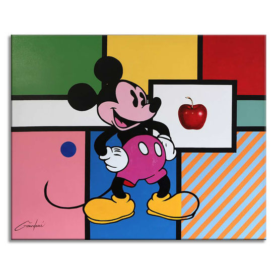 Mickey Apple Oil Canvas Figure Painting