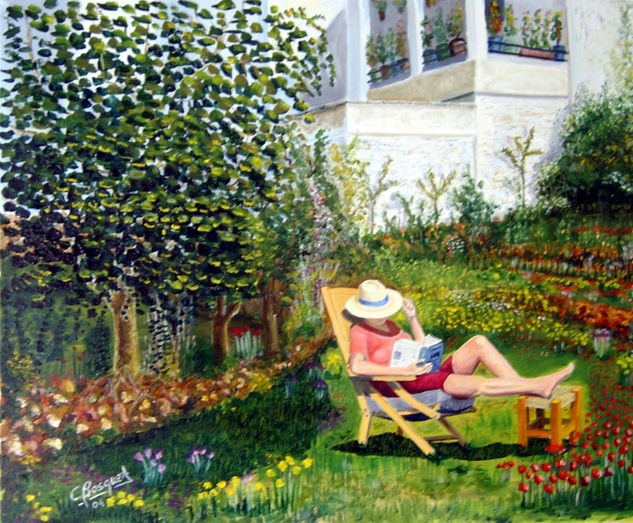 Tomando el sol Oil Canvas Landscaping