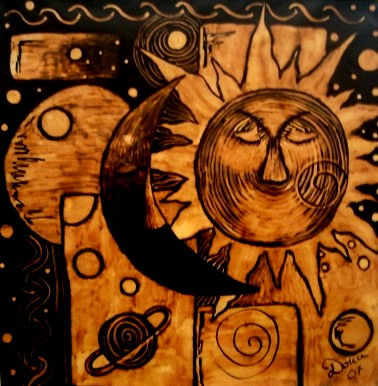 Sol y luna Tinta Papel Otros