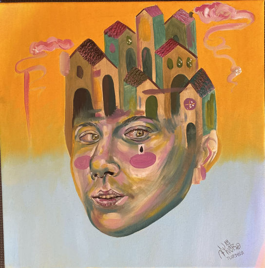 Crisis habitacional Oil Canvas Portrait