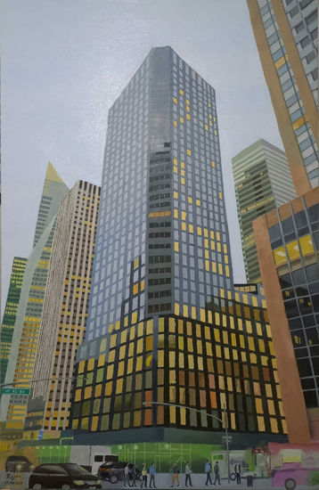 Edificio negro Oil Canvas Others