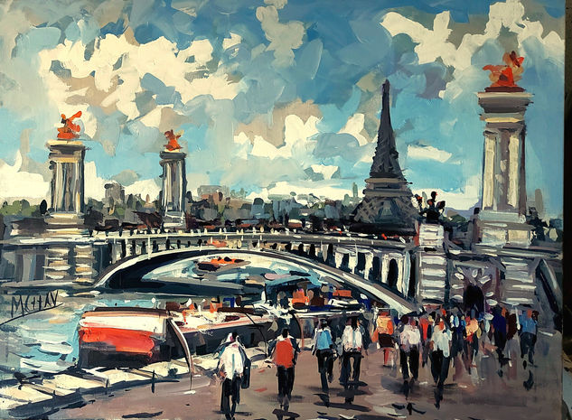 TOUR EIFFEL PARIS Oil Canvas Marine Painting