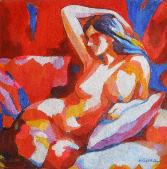 "Glowing Ruby" Acrylic Canvas Nude Paintings