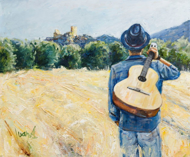 Camino del castillo Oil Canvas Figure Painting