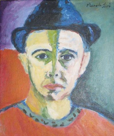 Autorretato con linea verde_homenaje a Matisse