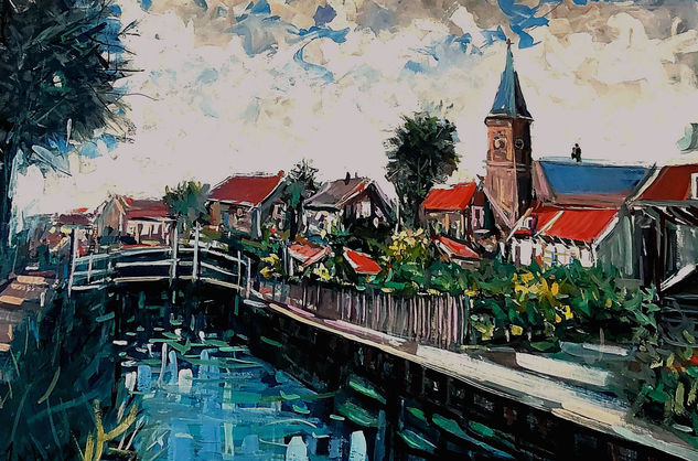 PUEBLO DE AMSTERDAM HOLANDA Oil Canvas Landscaping