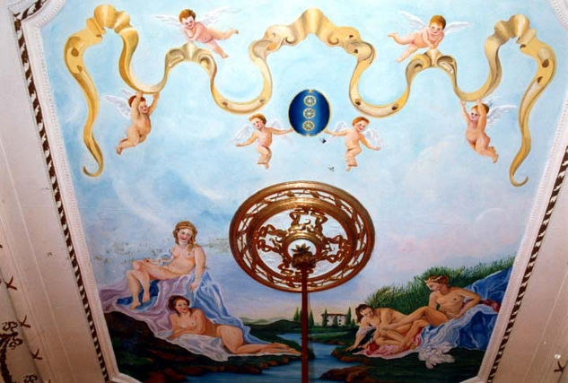 Fresco Ninfas al Sol Óleo Lienzo Desnudos