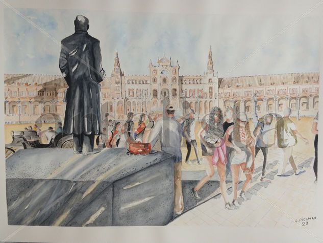 Plaza de España.Sevilla.2023 Watercolour Paper Landscaping