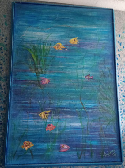 Fondo del mar Acrylic Textile Marine Painting