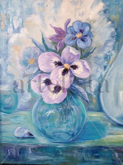 cristal y pensamientos Oil Canvas Floral Painting