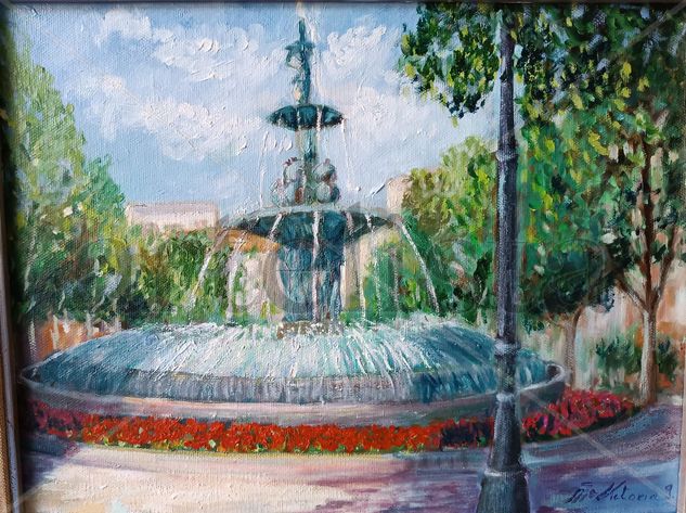 Fuente de las granadas Oil Canvas Landscaping