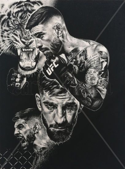 Dibujo UFC Ilia Topuria Charcoal