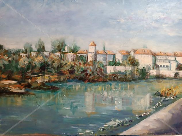 Rio Guadalquivir Oil Panel Landscaping