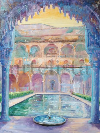 Palacio azul Alhambra Oil Canvas Landscaping