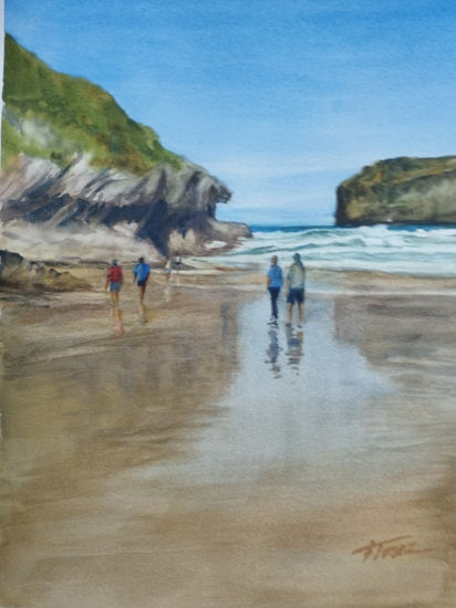 Playa norteña Watercolour Paper Marine Painting