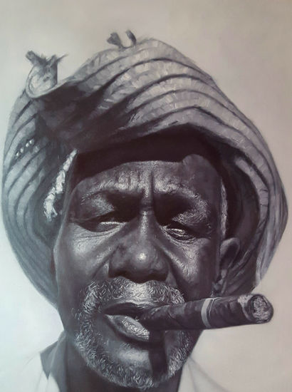 Old man Oil Canvas Portrait