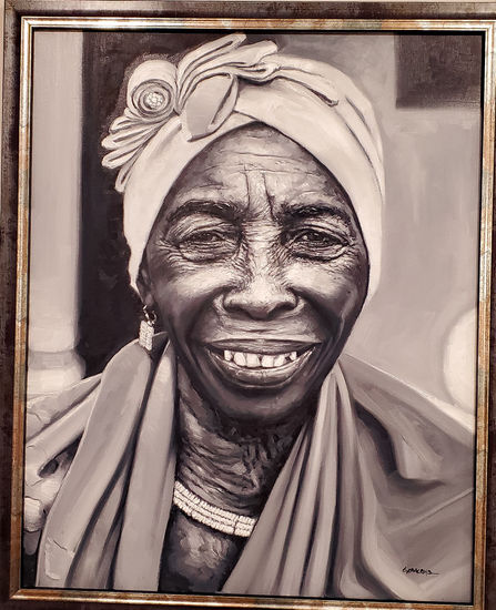 Cuban old woman Óleo Lienzo Retrato