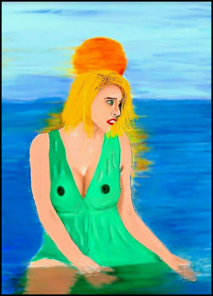 Carla en el mar