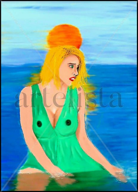 Carla en el mar