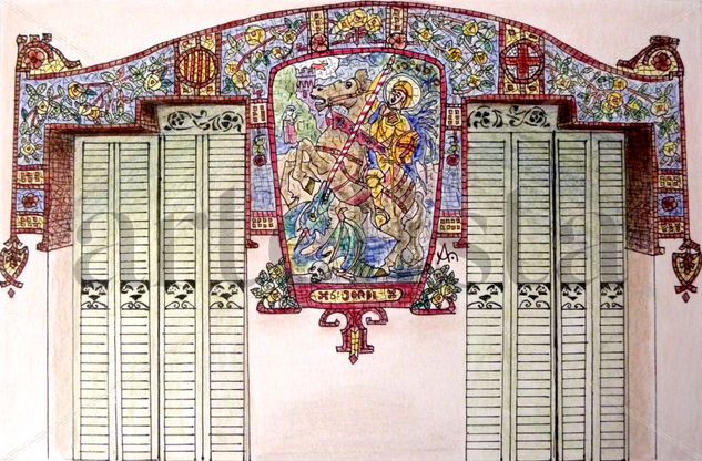 Mosaico Sant Jorge Técnica Mixta