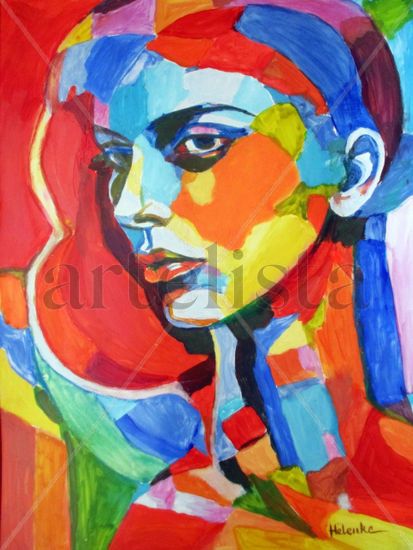 "Between Passion and Stillness"" Acrílico Lienzo Retrato