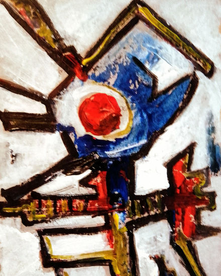 Huevo frito sobre nave espacial, año 2023, constitucion, chile. Acrylic Card Others