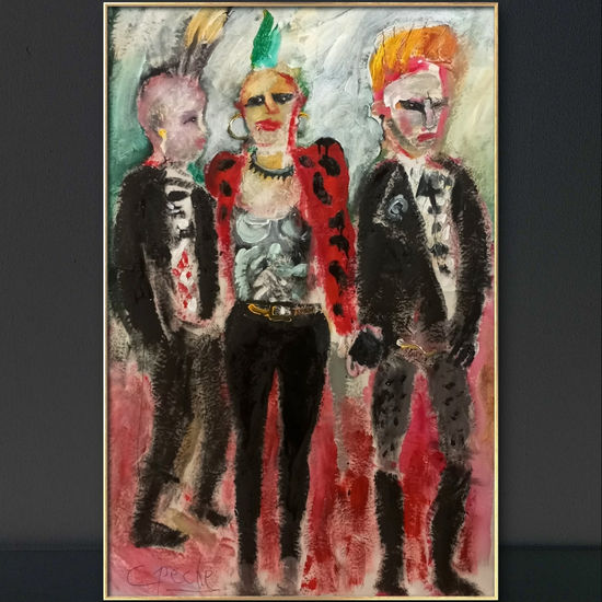 FAMILY PUNKY Acrylic Textile Portrait