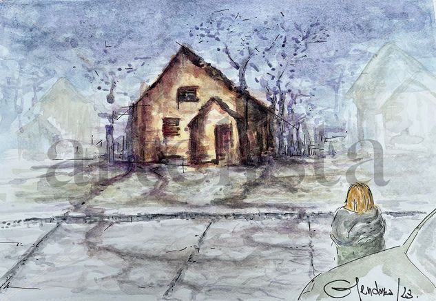 El Pasadizo. Watercolour Card Landscaping