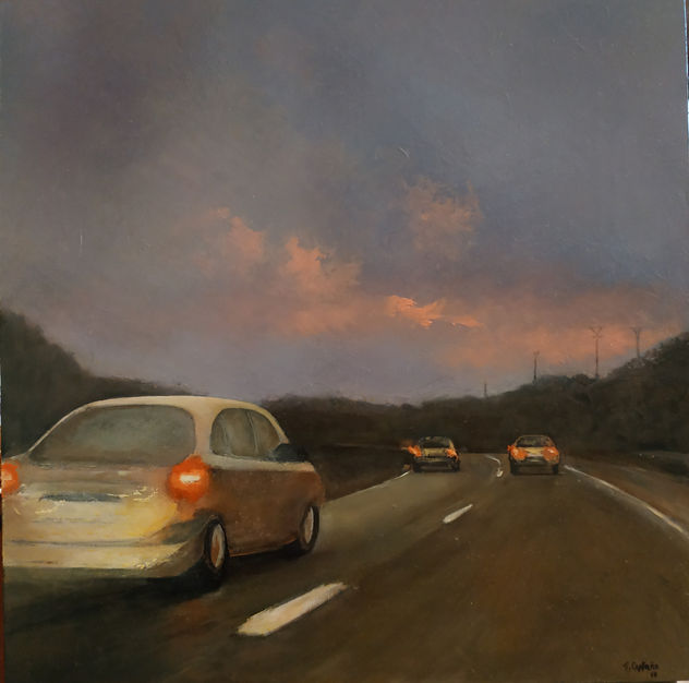 Atardecer en la autopista