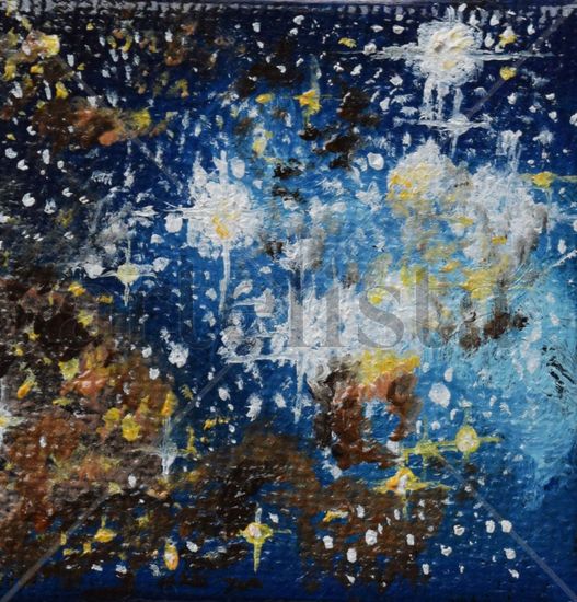 Cosmic explosion in blue Óleo Lienzo Otros