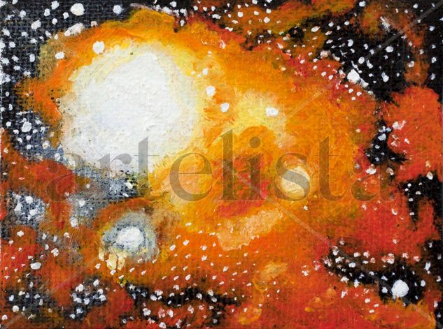 Cosmic explosion in yellow Oil Canvas Others