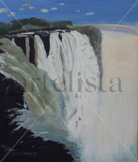 Victoria Falls Oil Canvas Landscaping