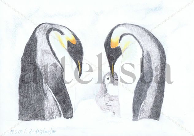 Penguin family Pencil