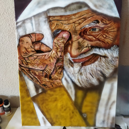 Anciano Acrylic Canvas Figure Painting